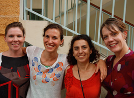 Conservators Kristín Gísladóttir, Anaïs Gailhbaud, Viviana Dominguez, and Stephanie Hornbeck .